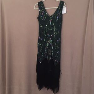 1920’s flapper dress green
